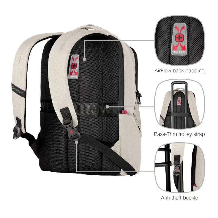 Wenger ruksak za laptop MX professional 16'' bež-bijeli