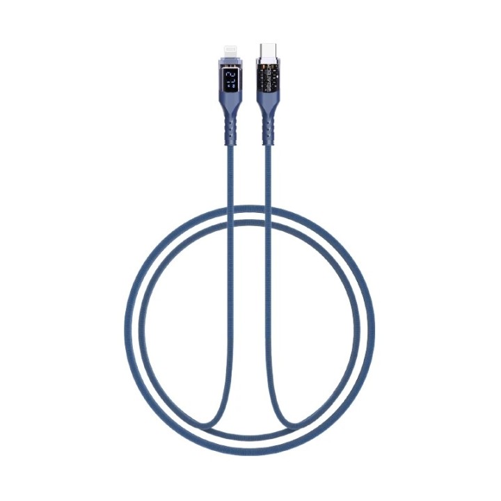 Gigatech kabal za punjenje XB819 1m 27W Type C - lightning, led display, plavi