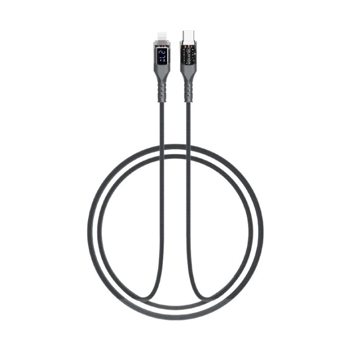 Gigatech kabal za punjenje XB818 1m 27W Type C - lightning, led display, sivi