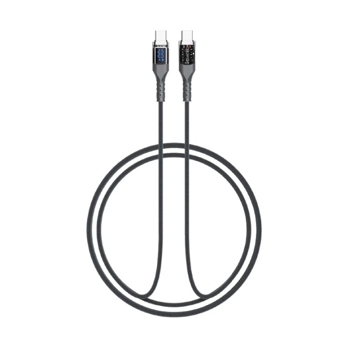 Gigatech kabal za punjenje XB810 1m 100W Type C, led display, sivi