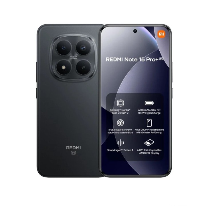 Mobitel Xiaomi Redmi Note 15 Pro+, 5G, 12/512GB, crni