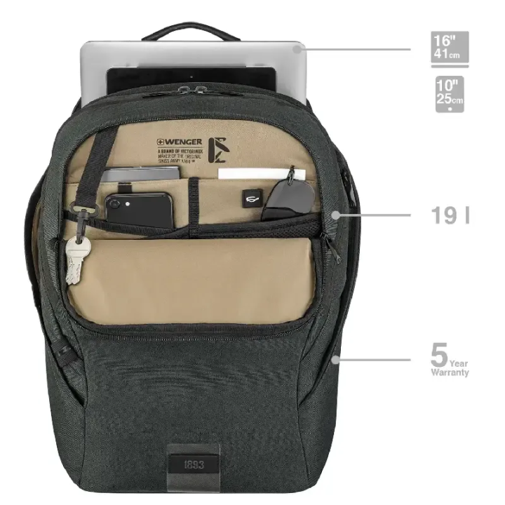 Wenger ruksak za Laptop MX, MX ECO Light, Tamno-sivi (612262)