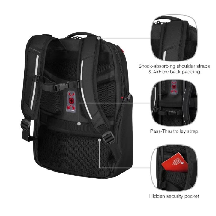 Wenger ruksak za Laptop New Icons, Meteor, Crni (653188)