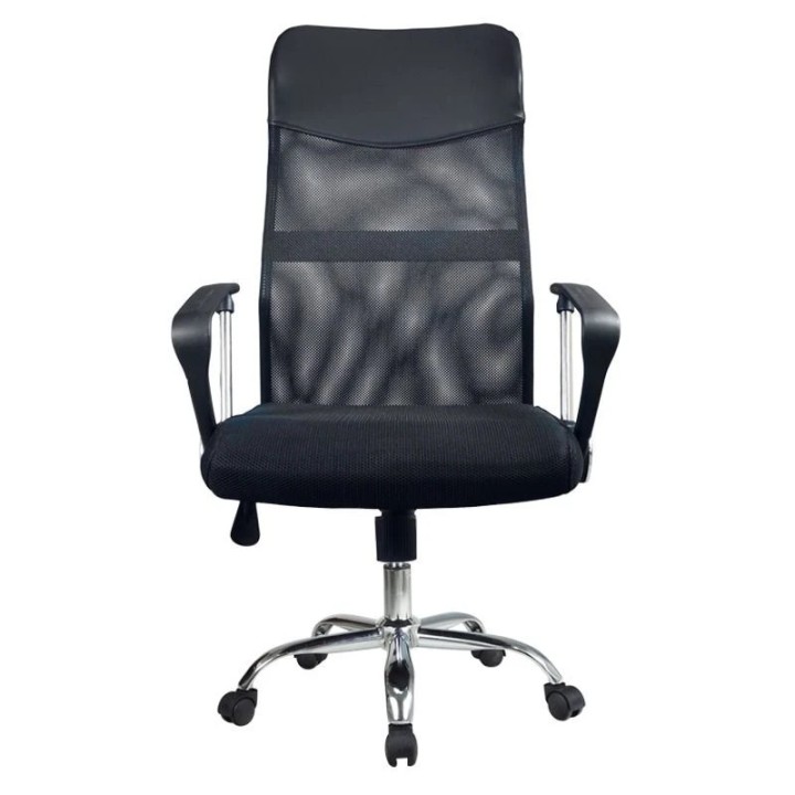 Stolica kancelarijska FLEX mrežasti naslon, chrom, crna