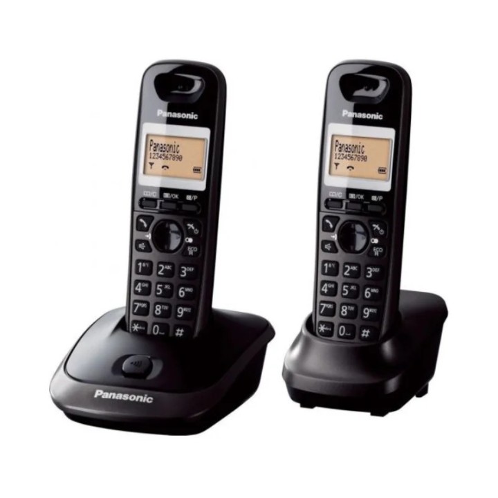 Panasonic telefon KX-TG2512FXT bežični, crni, dvije slušalice