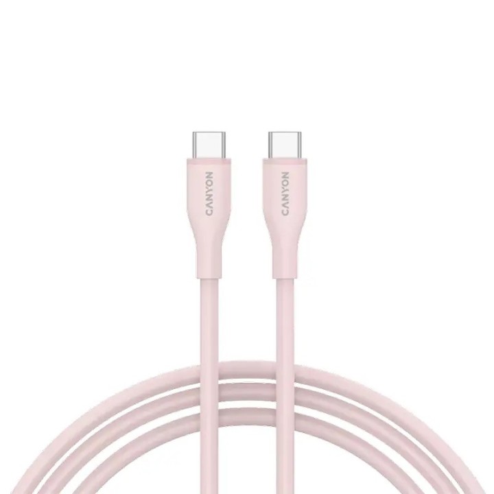Canyon kabal CC60SC10 USB-C - USB-C 60W 1m silikon, roze, CNS-CC60SC10PS