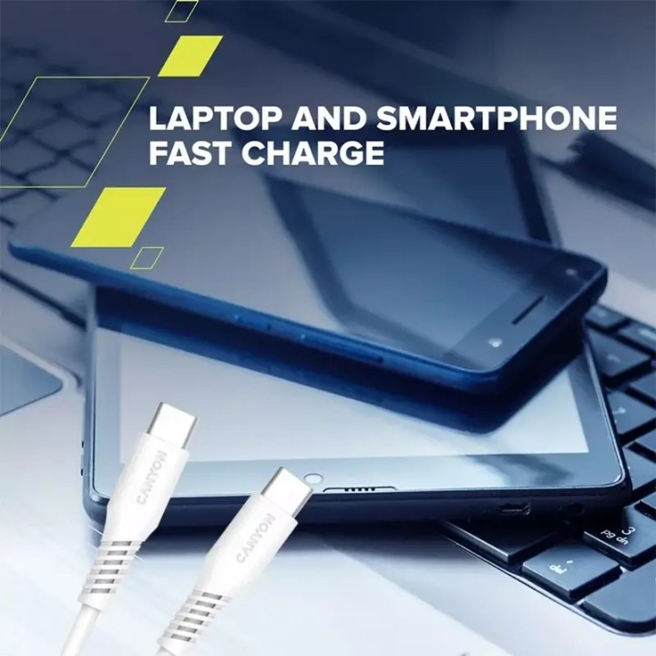 Canyon kabal CC60SC USB-C - USB-C 60W 2m, bijeli, CNS-CC60SC20W